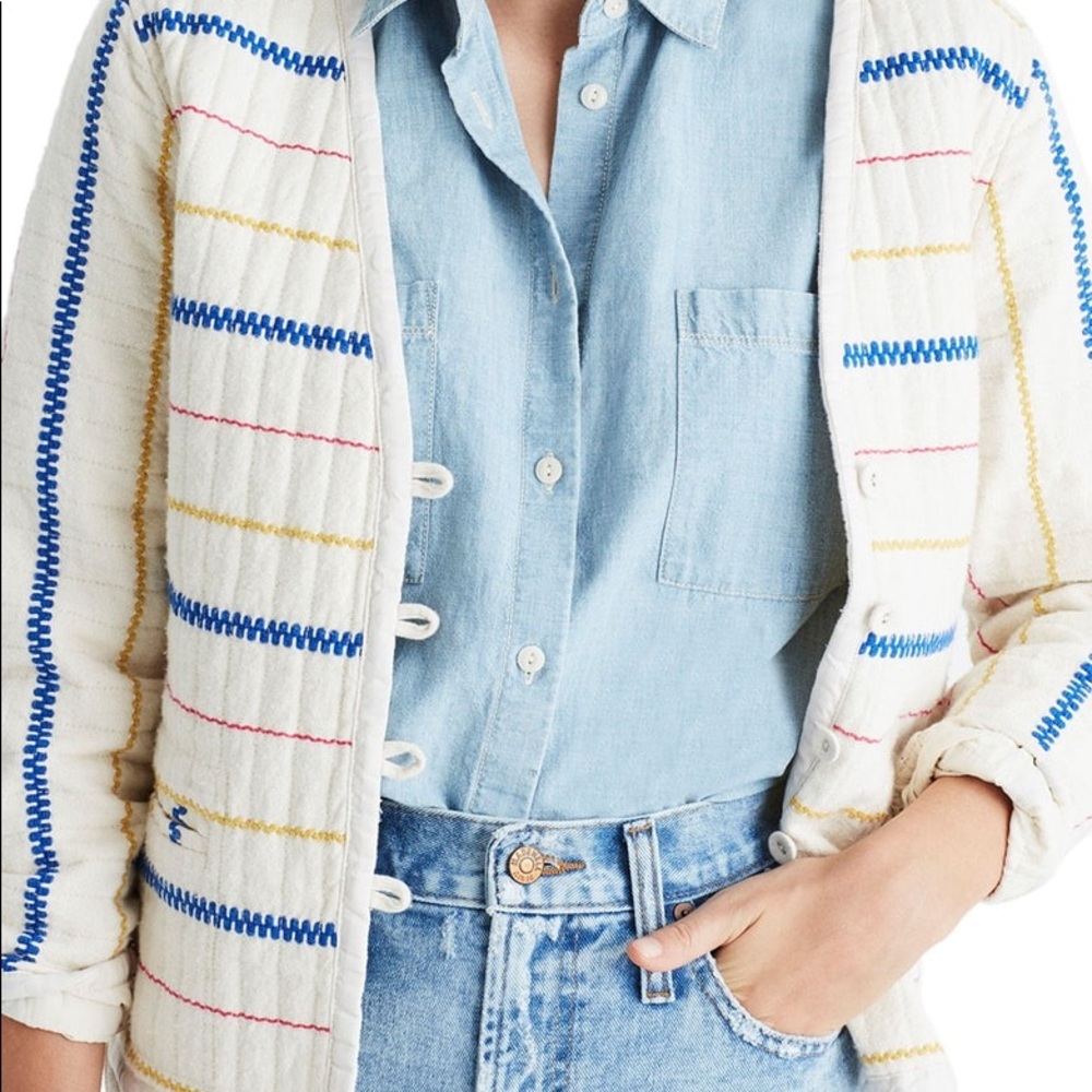 Madewell Quilted side Tie jacket - size Large